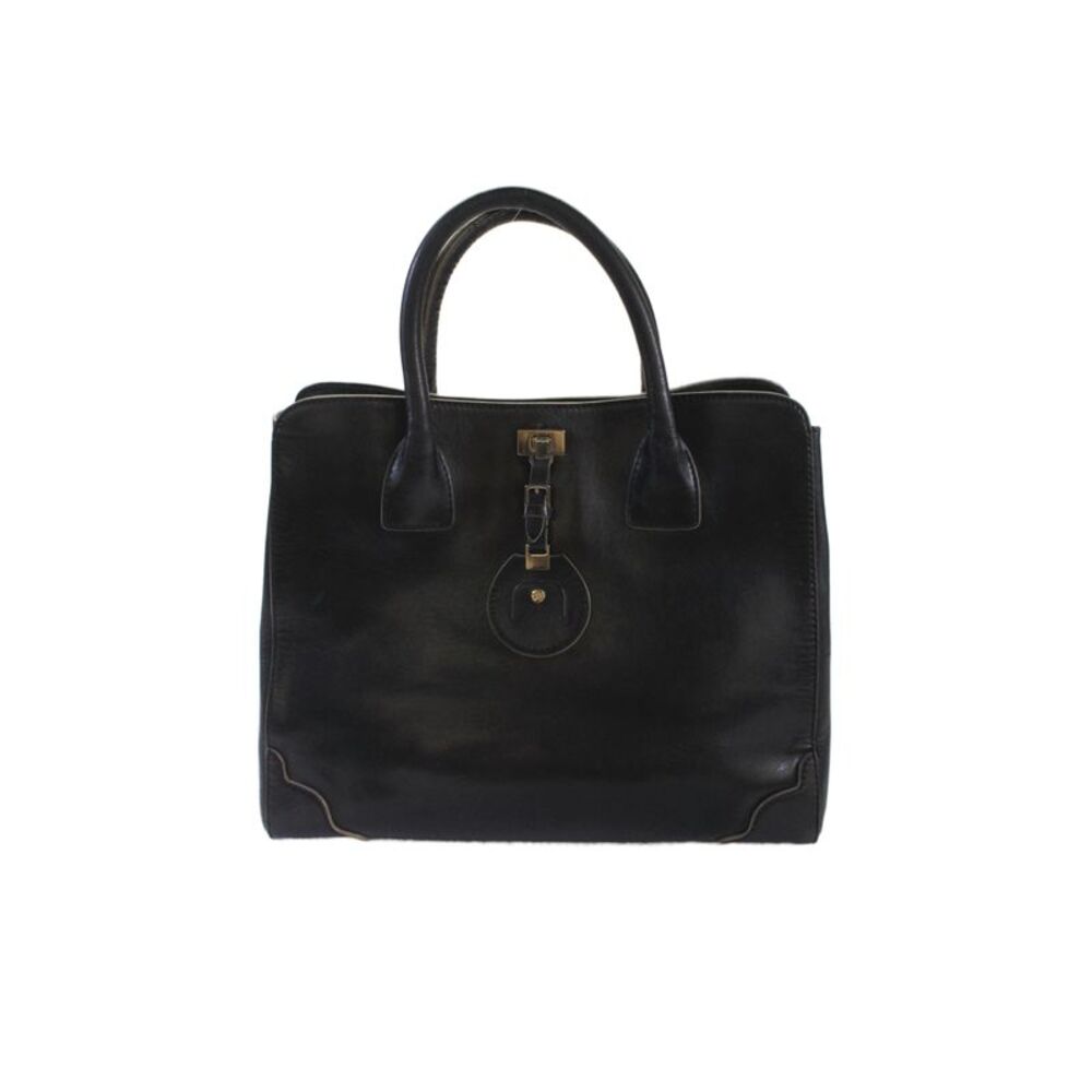 Jason Wu Womens Double Handle Medium Leather Tote Handbag Black
